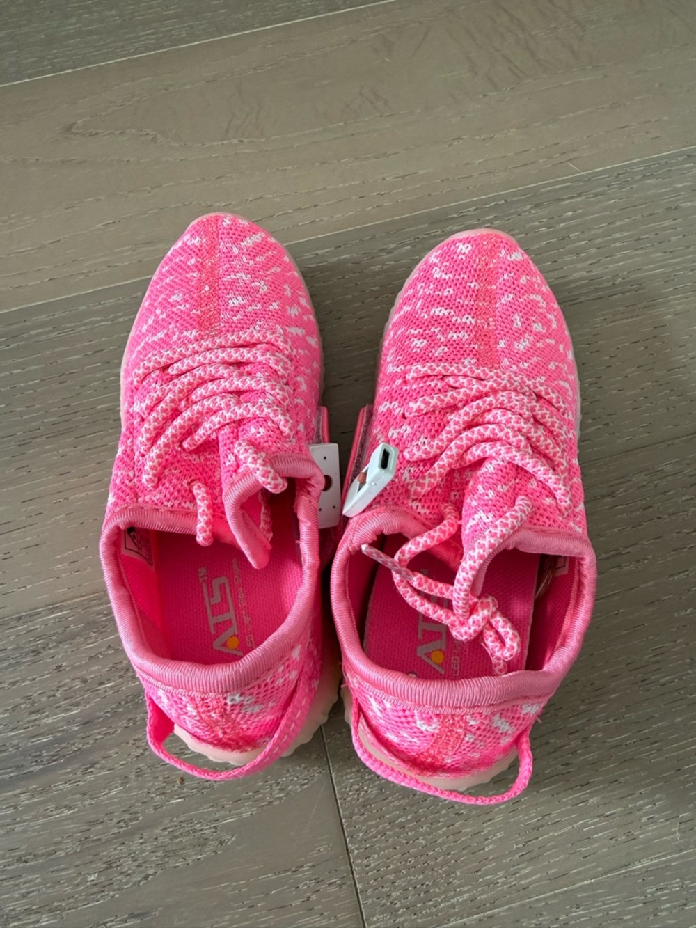 Kids Pink Knit Athletic Shoes